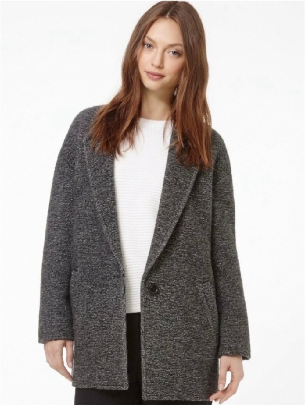 Babaton Henry Wool Single Button Coat Size XXS-XS Grey Aritzia